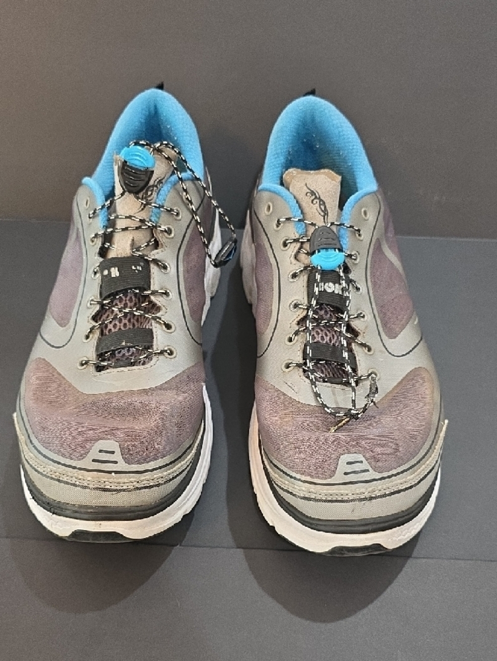 Hoka Conquest Mens Gray and Blue Athletic Running Shoes Size 13 - Picture 4 of 8